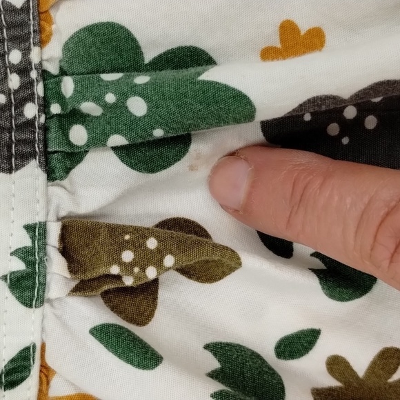 Jelly the Pug Ruffle Dress Size 18 months Green Yellow and Burnt Orange Floral - Picture 4 of 5